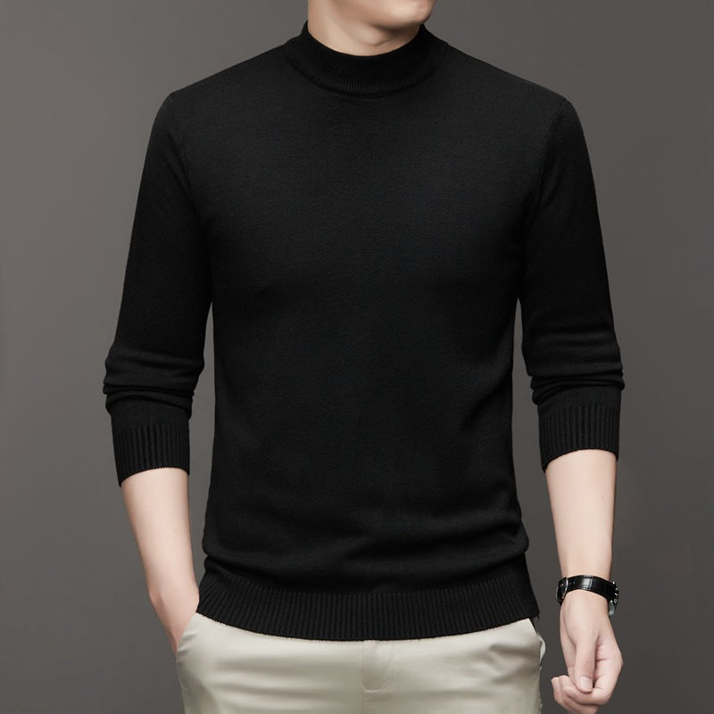 Herren-Strickpullover, Stehkragen, schmale Passform