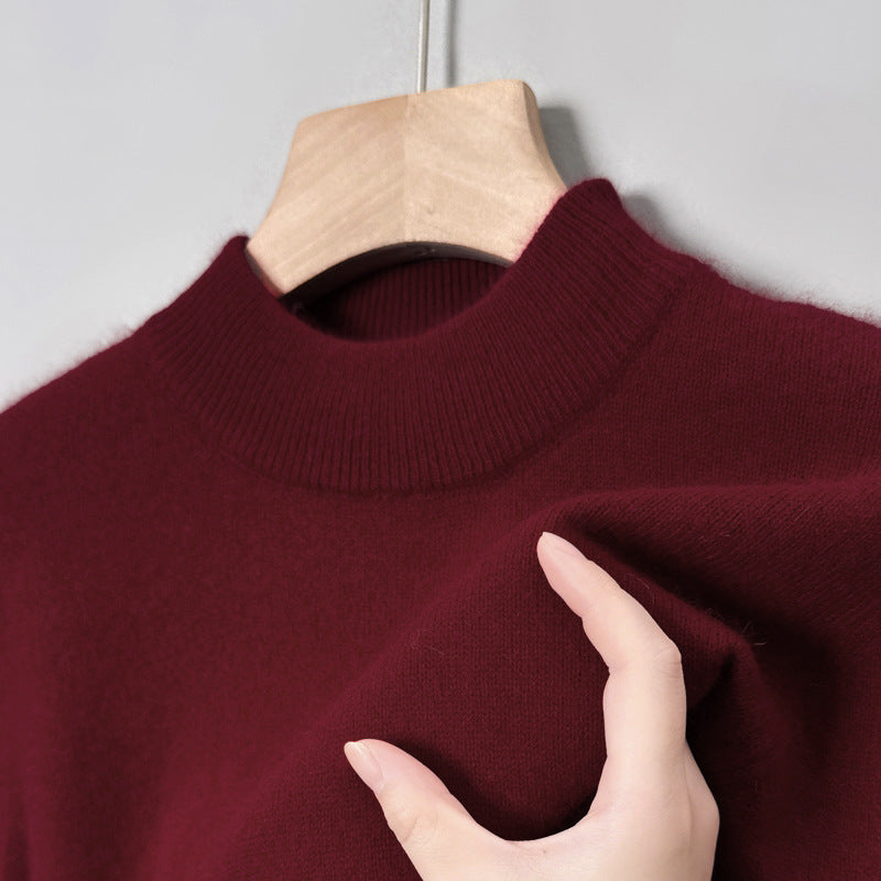Herren-Strickpullover mit Stehkragen, langärmelig