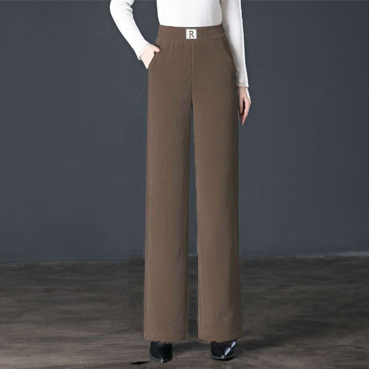 Gefütterte Cord-Weithose für Damen, warm und gerade