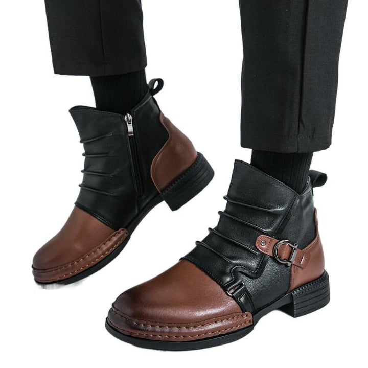 Herren-Stiefeletten im Cowboy-Stil, Kunstleder, elegant