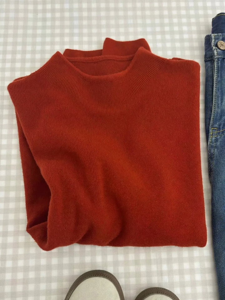 Damen-Strickpullover mit Stehkragen