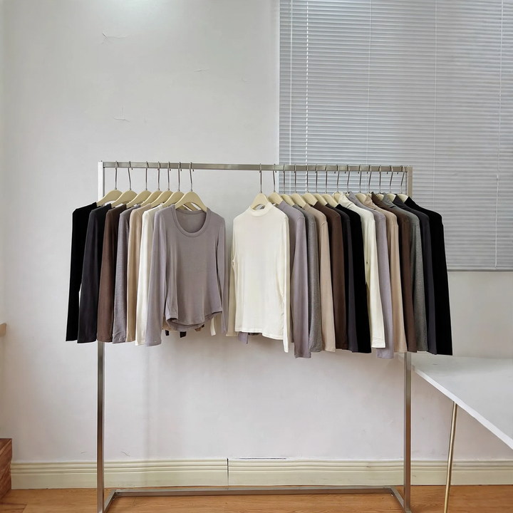 Damen-Unterzieh-Shirt, angeraut, mit Rund- oder Stehkragen