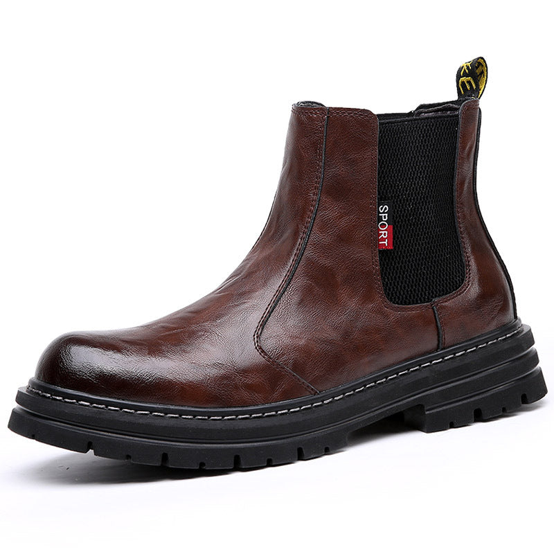 Herren Chelsea-Stiefel, gefüttert, Vintage-Stil, Leder