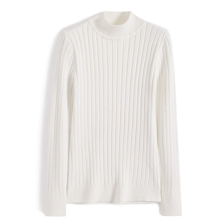 Damen-Strickpullover mit halbem Stehkragen, figurbetont