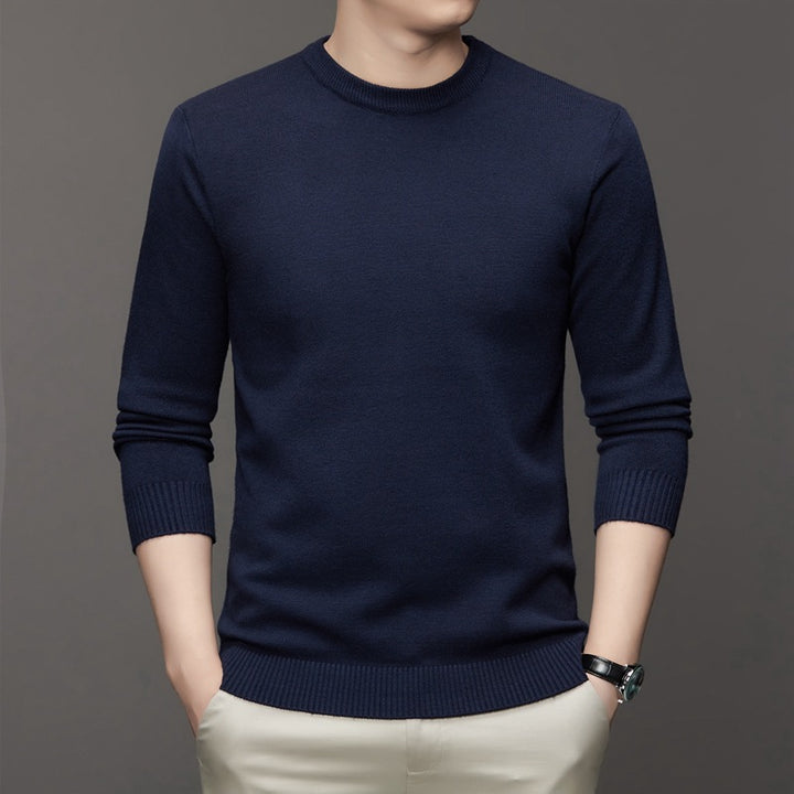 Herren-Strickpullover, Stehkragen, schmale Passform