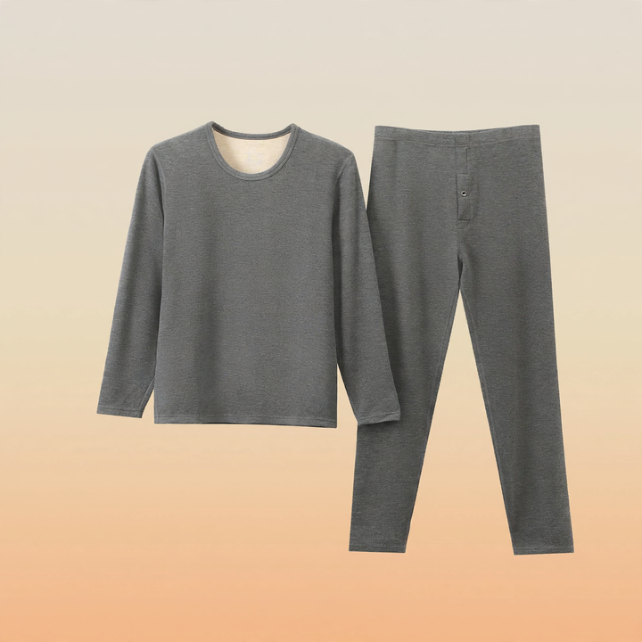 Thermo-Unterwäsche-Set mit Kaschmir-Seide-Mix, Rundhalsausschnitt