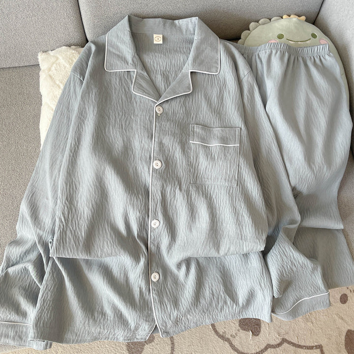Herren-Pyjama-Set aus Baumwollmusselin, atmungsaktiv