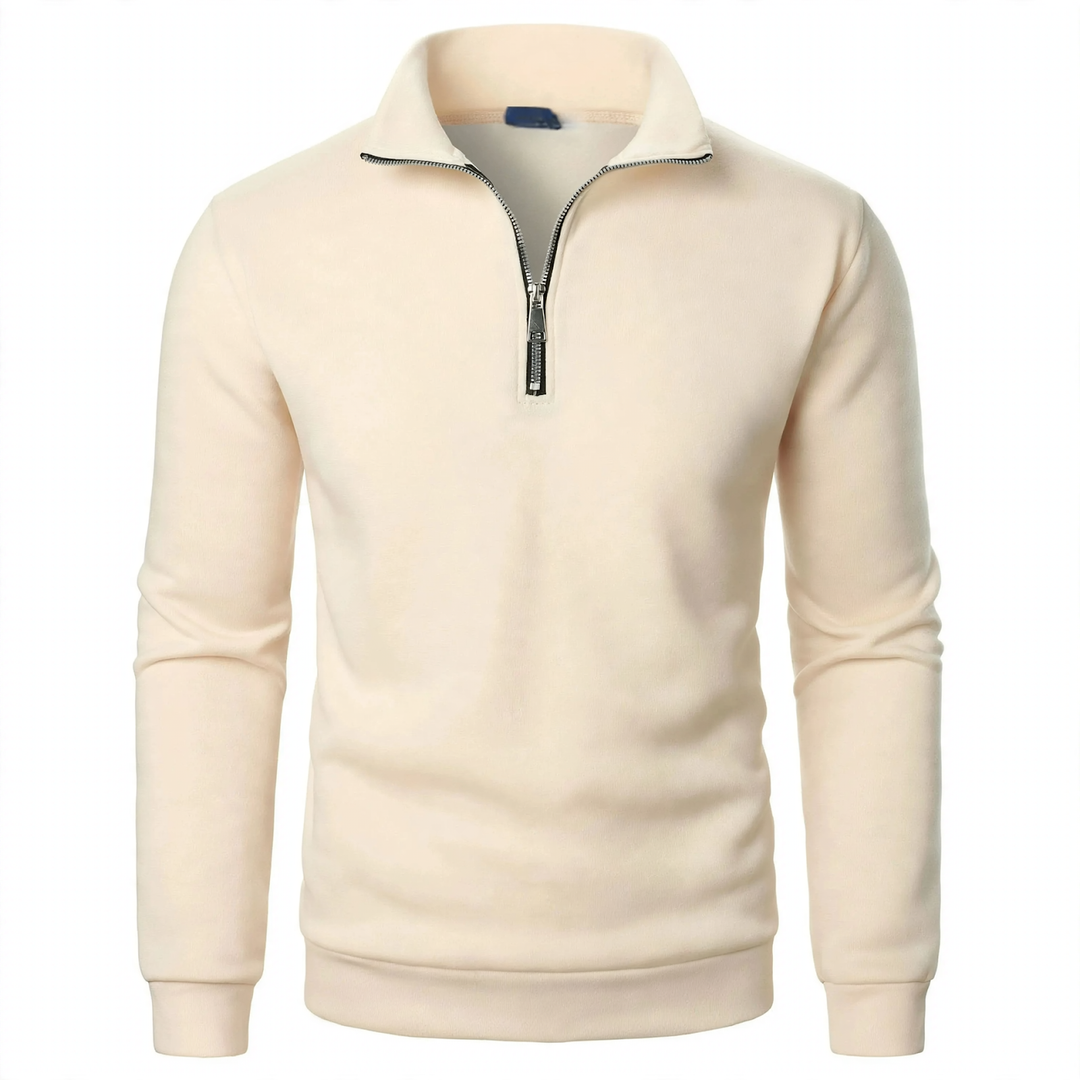 Herren-Sweatshirt mit Stehkragen und Reißverschluss