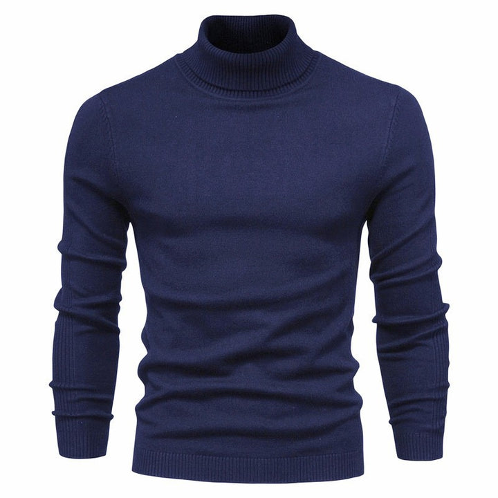 Herren-Rollkragenpullover, einfarbig, Freizeit