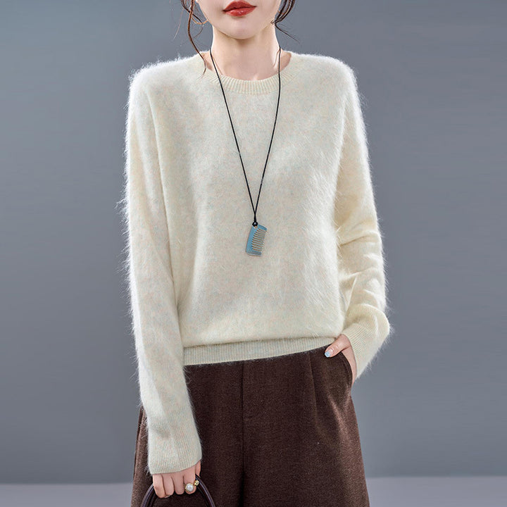 Damen-Strickpullover aus weichem Woll-Kaschmir-Mix