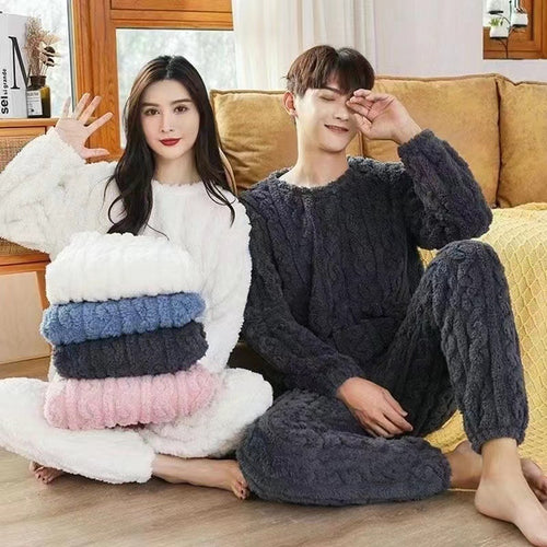 Unisex-Hausanzug, gefüttert, warmes Winter-Set