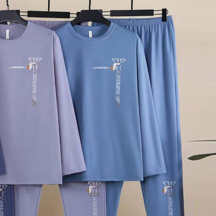 Herren-Pyjama-Set aus gekämmter Baumwolle, elastisch
