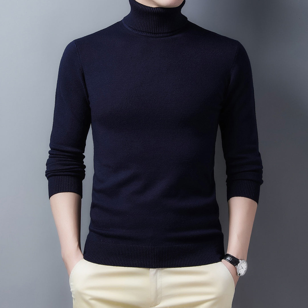 Herren-Kaschmirpullover, halbhoher Kragen, warm