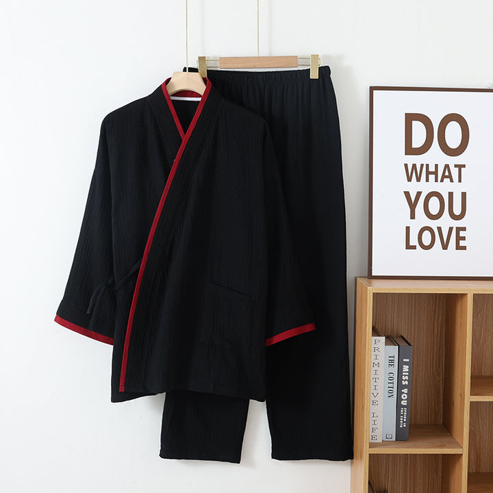 Herren-Hausanzug im Kimono-Stil, Baumwolle, leicht