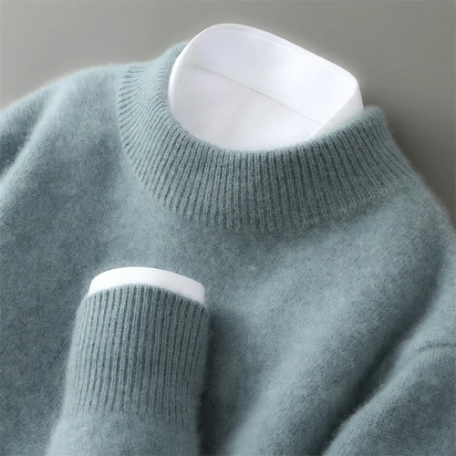 Herren-Wollpullover mit Stehkragen