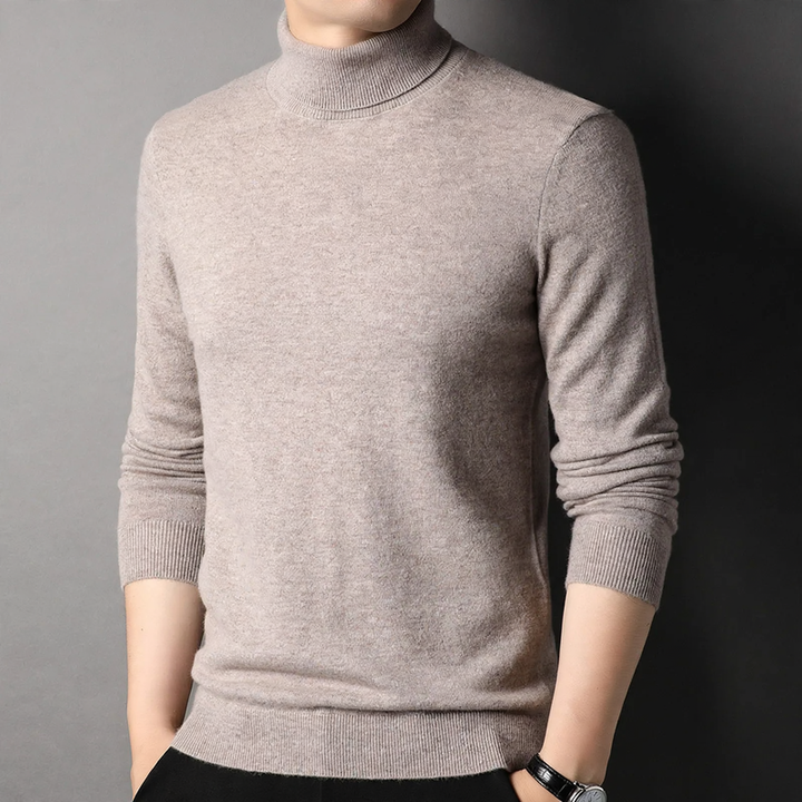 Herren-Wollpullover, Rollkragen, klassisches Design