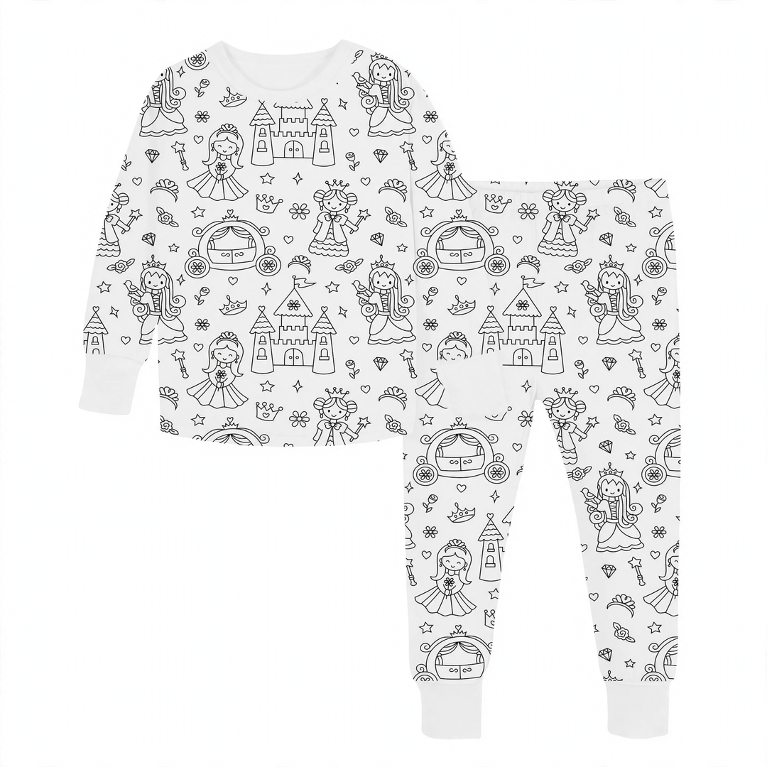 Kinder-Pyjama-Set, DIY-Malset, Baumwolle