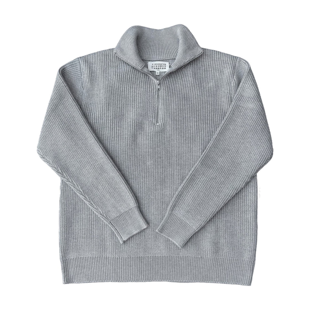 Unisex-Strickpullover mit Reißverschluss, Baumwollmischung