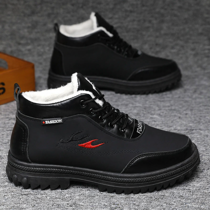 Gefütterte Herren-Winterstiefel, rutschfest, wasserabweisend