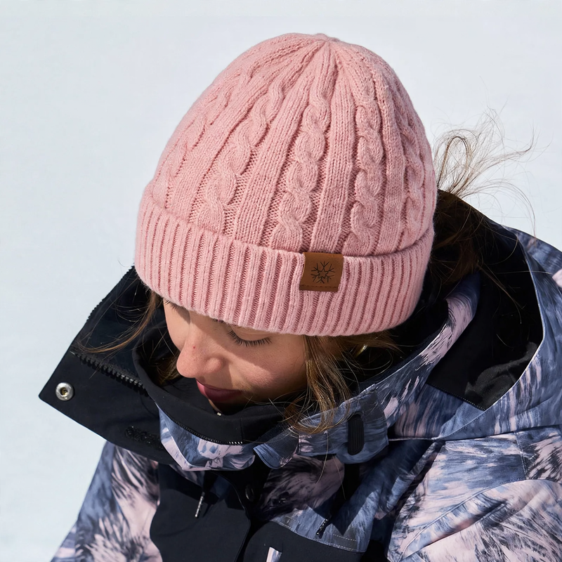 Gefütterte Strickmütze mit Umschlag, Winter