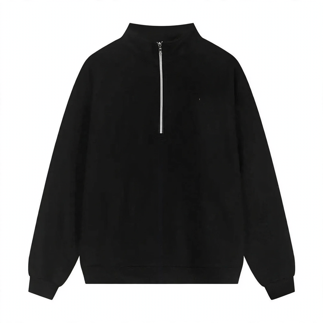 Unisex-Pullover mit Reißverschluss und Buchstaben-Print