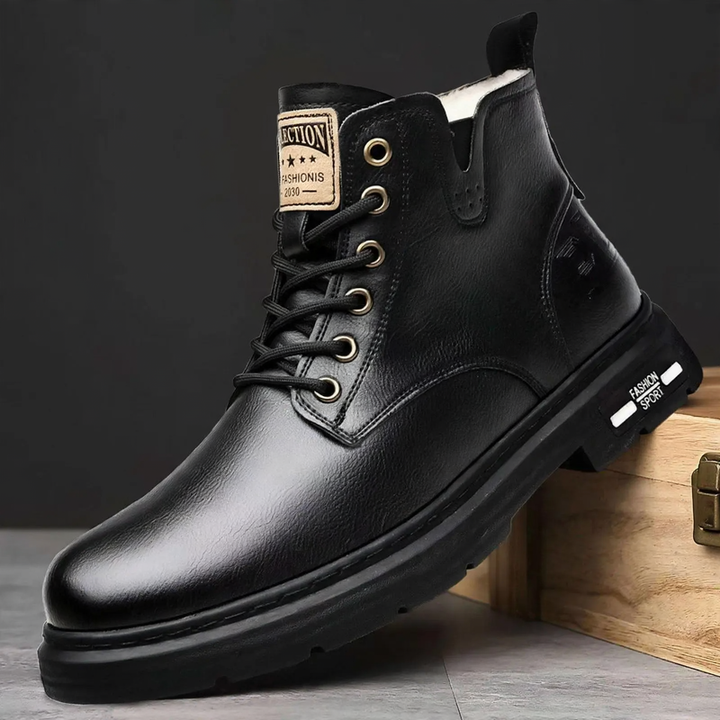 Herren-Stiefel aus Rindsleder, gefüttert