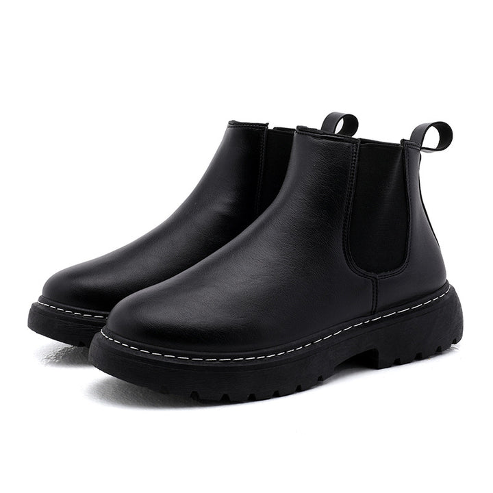 Herren-Chelsea-Martinsstiefel, gefüttert, Plateau
