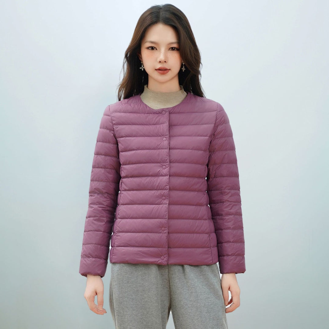 Leichte Damen-Daunenjacke, schlichtes Design
