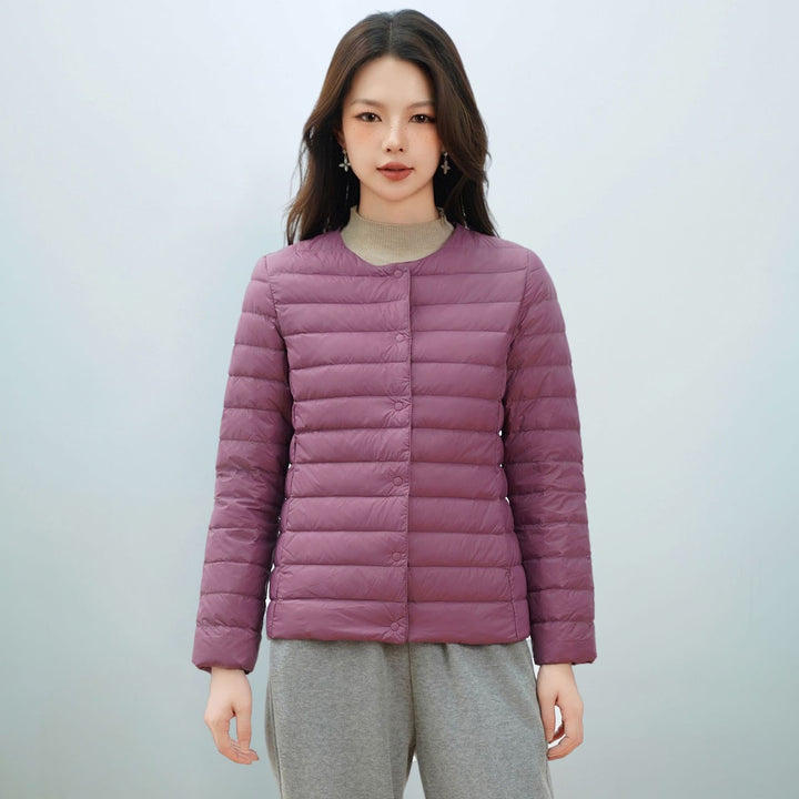 Leichte Damen-Daunenjacke, schlichtes Design