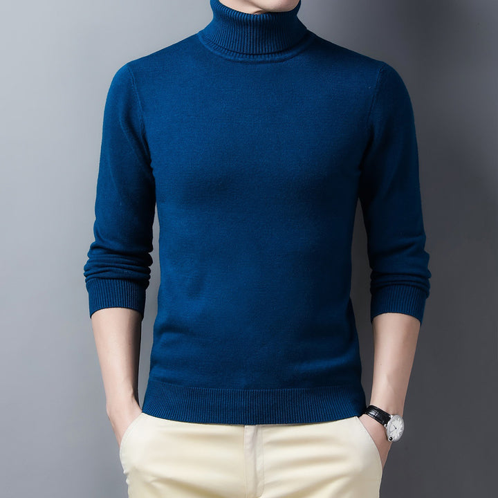Herren-Kaschmirpullover, halbhoher Kragen, warm