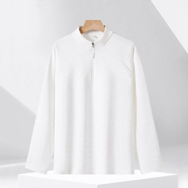 Halbreißverschluss-Sweatshirt mit Stehkragen, 320g