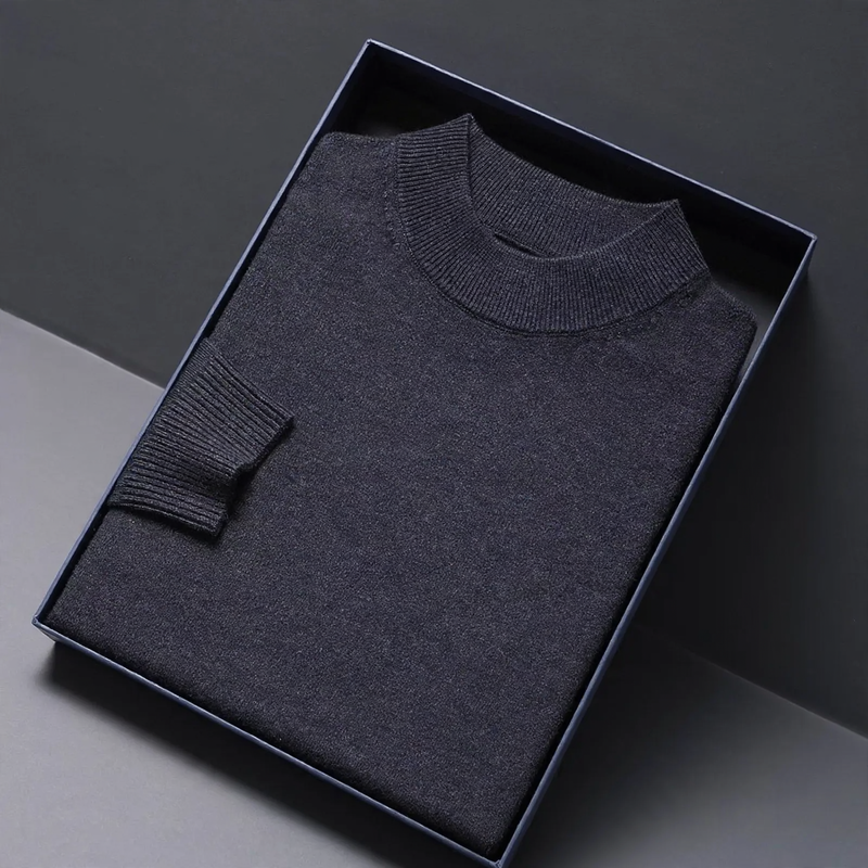 Herren-Wollpullover mit Rollkragen, weich und warm