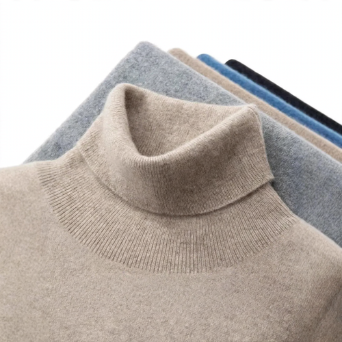 Herren-Rollkragenpullover aus 100% reiner Wolle