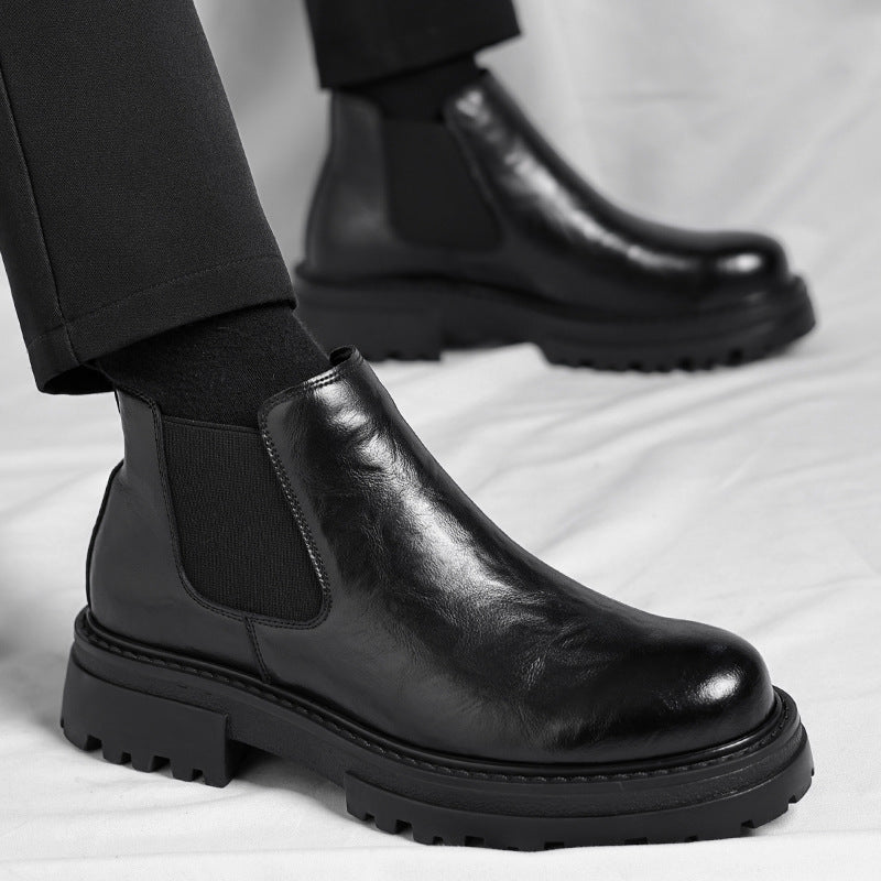 Herren Chelsea-Stiefel, gefüttert, rutschfest, Kunstleder