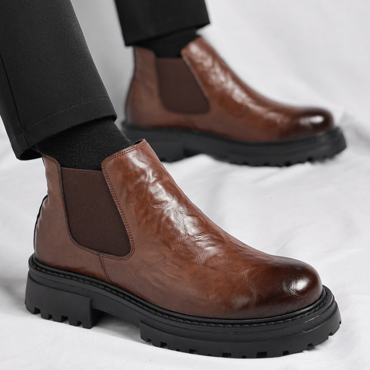 Herren Chelsea-Stiefel, gefüttert, rutschfest, Kunstleder