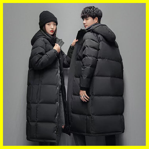 Gefütterte Unisex-Daunenjacke mit Kapuze