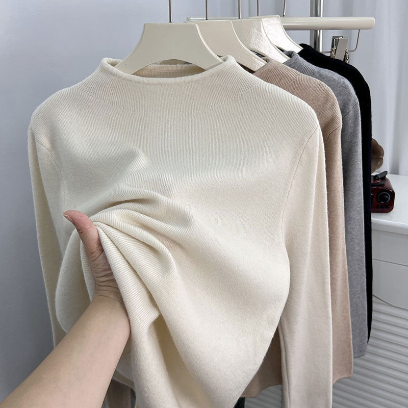 Damen-Strickpullover mit Stehkragen, weiches Material