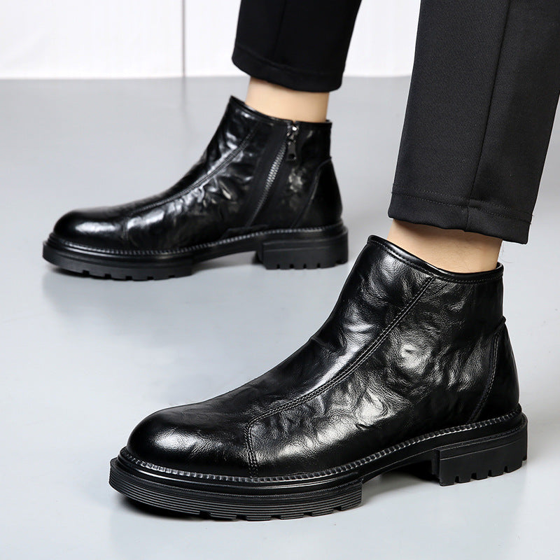 Robuste Herren-Lederstiefel im Vintage-Stil