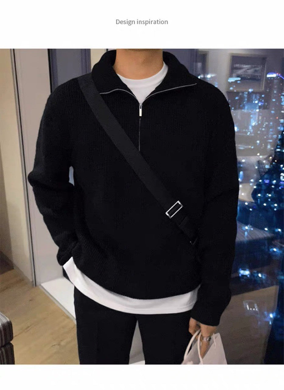 Stilvoller Strickpullover mit Reißverschluss
