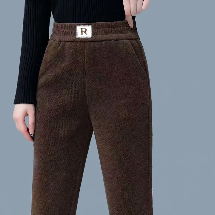 Damen-Freizeithose, Cord, gefüttert, weiter Schnitt
