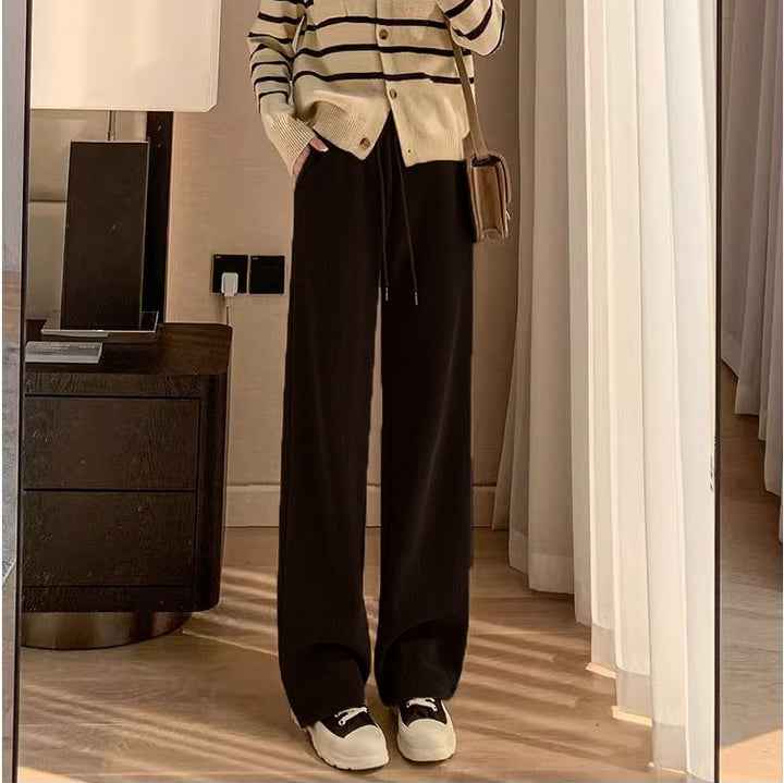Kord-Hose mit weitem Bein, hoch tailliert, Herbst/Winter