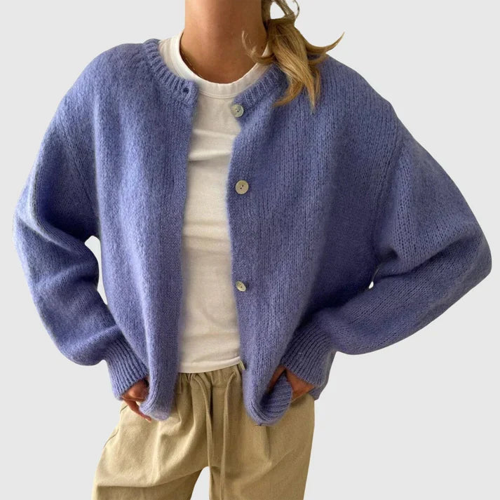 Drune | Damen Cardigan mit Rundhalsausschnitt und Knopfverschluss