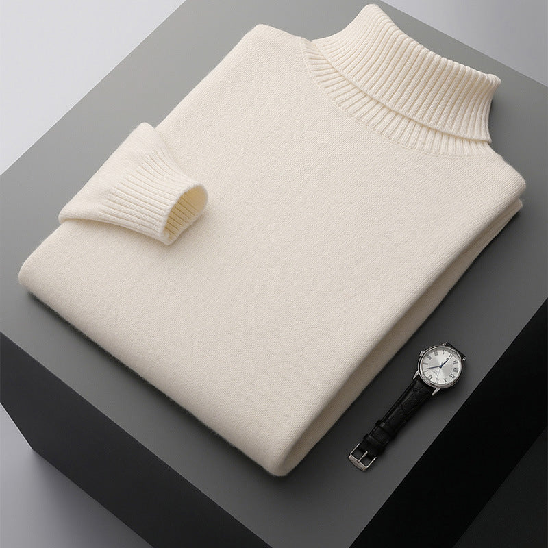 Herren-Wollpullover mit Rollkragen, 100% Wolle
