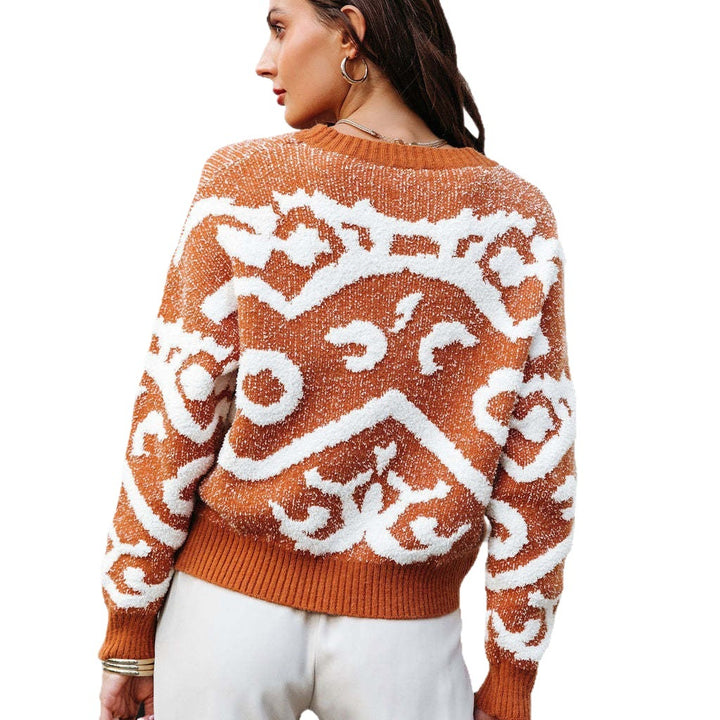 Modischer Damen-Weihnachtspullover, Patchwork-Design
