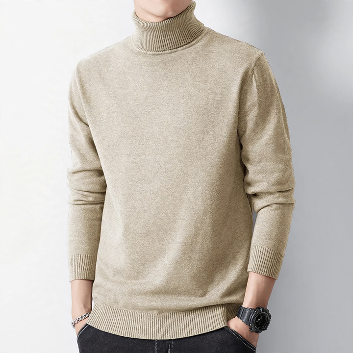 Herren-Pullover mit Rollkragen, gefüttert