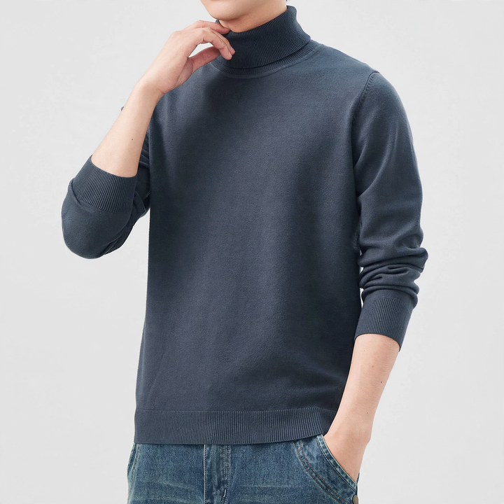 Herren-Wollmischpullover mit Rundhals