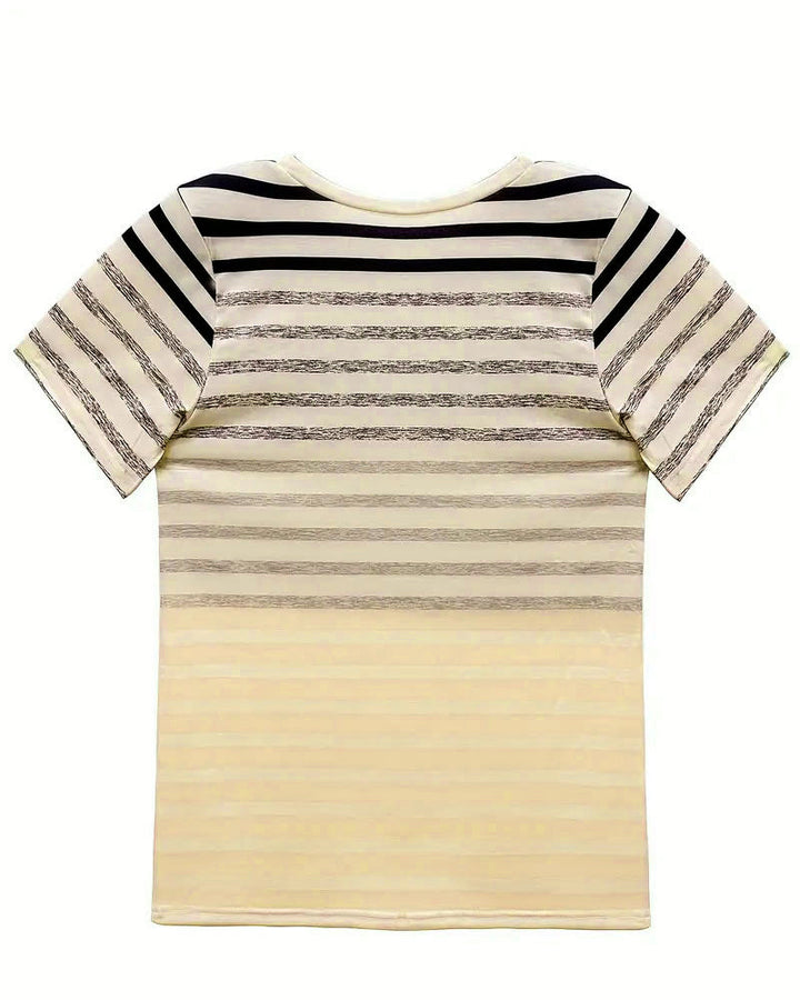 Drune | T-Shirt Rundhals Kurzarm Gestreift
