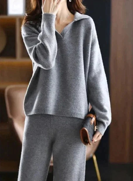 Drune | 2-Teiliges Set Für Damen Mit Oversize Trainingsanzug, Polokragen, Pullover Und Hose