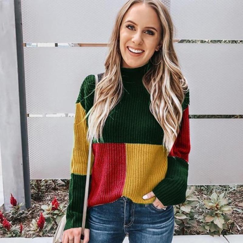 Drune | Strickpullover - Oversized Fit - Blockmuster - Weich und Warm