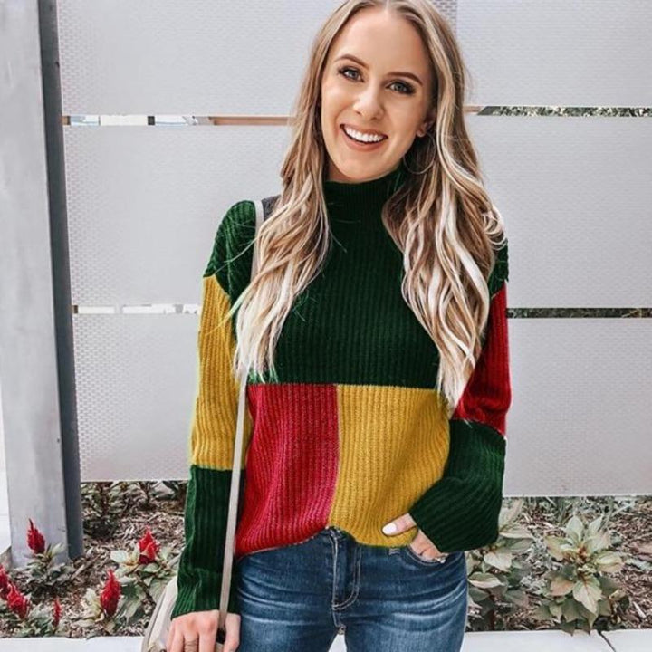 Drune | Strickpullover - Oversized Fit - Blockmuster - Weich und Warm
